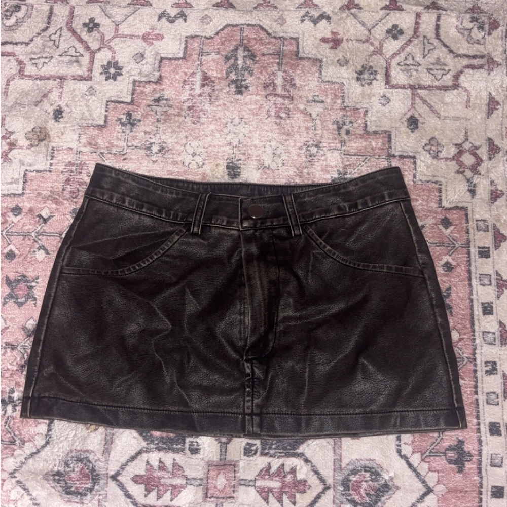 Black Leather Mini Skirt